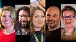 Five people smiling.