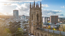 An arial image of St George's Church