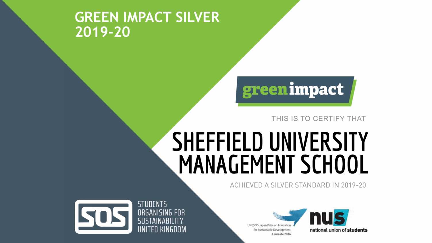 Thumbnail for Success for SUMS Green Impact Team | Management School 