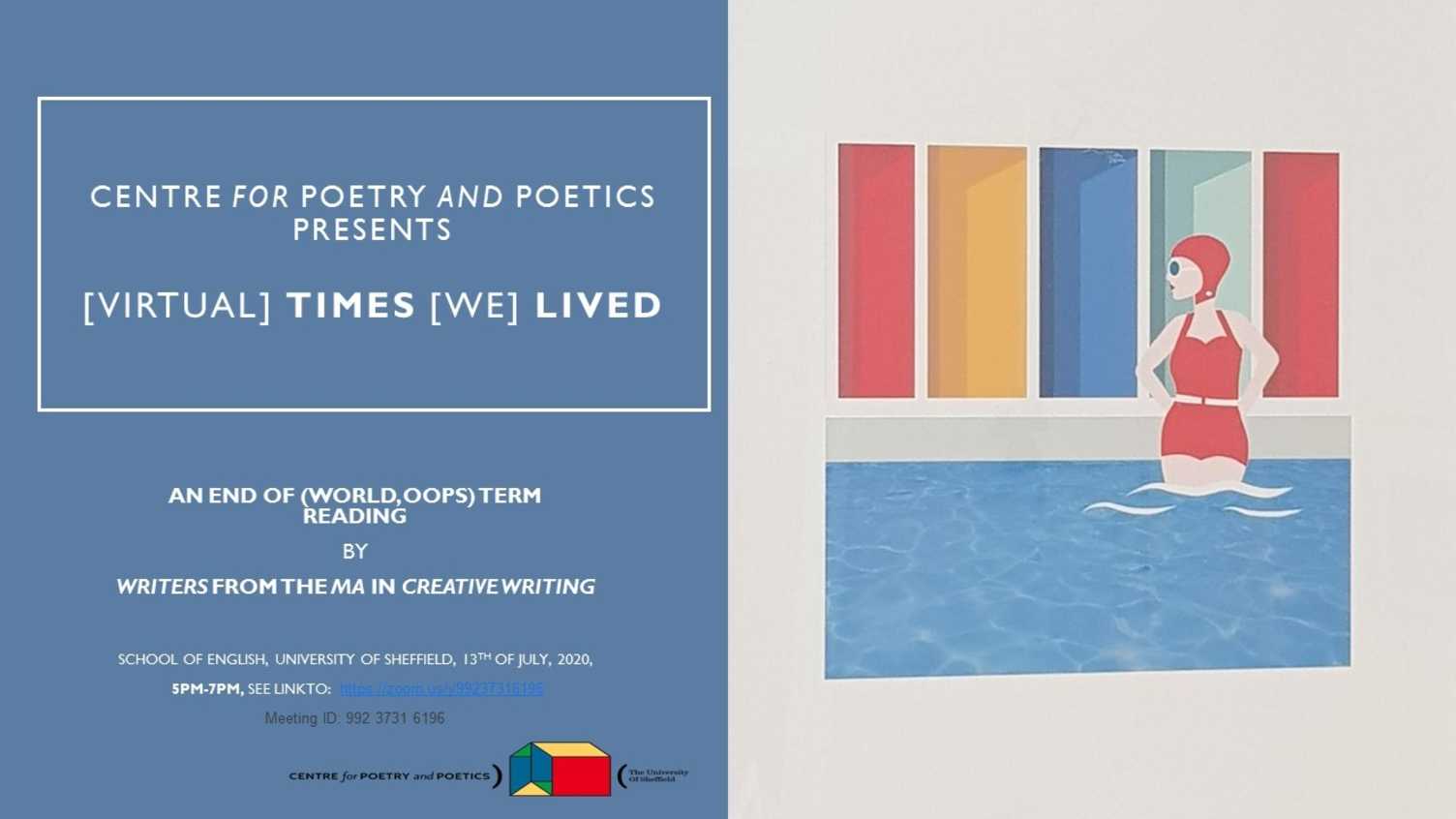 Thumbnail for Centre for Poetry and Poetics, Sheffield, Presents: Virtual time we lived | Poet…