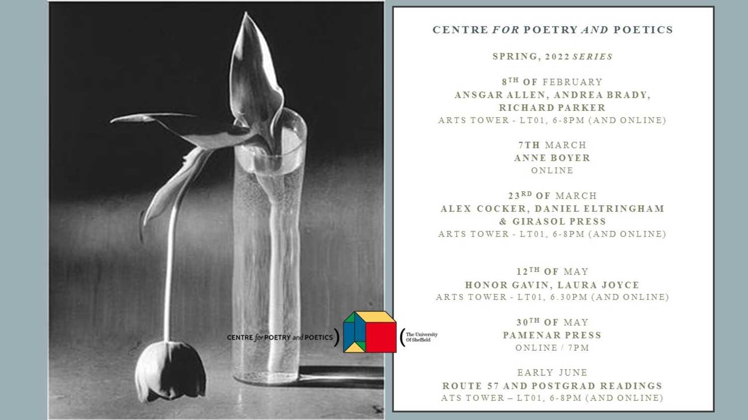Thumbnail for Centre for Poetry and Poetics Presents Spring 2022 Series | Poetry and Poetics a…