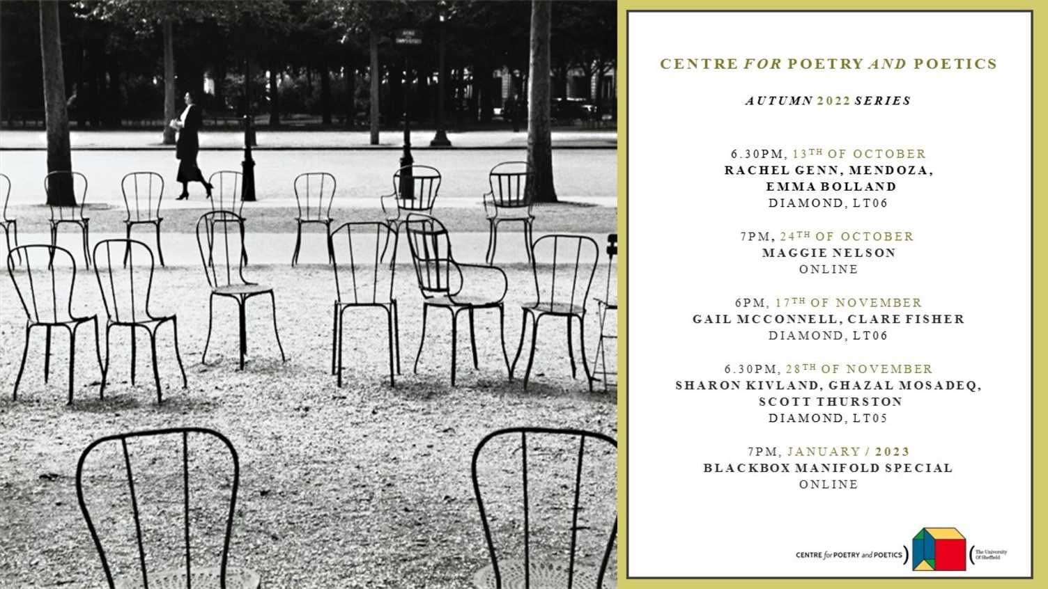 Thumbnail for Centre for Poetry and Poetics Autumn 2022 Series | Poetry and Poetics and Creati…