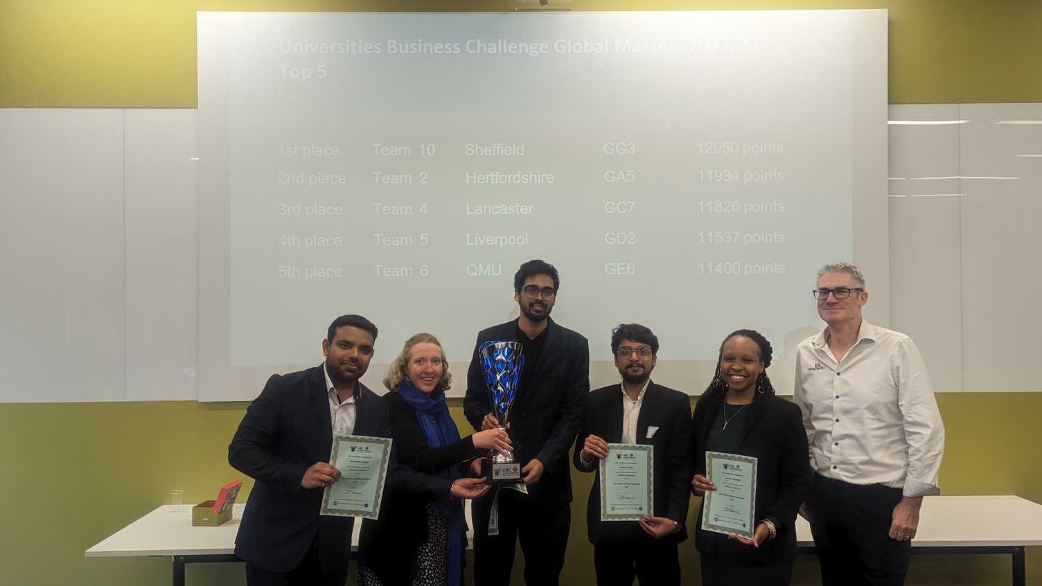 Thumbnail for Sheffield University Management School students win the Global Masters Challenge…