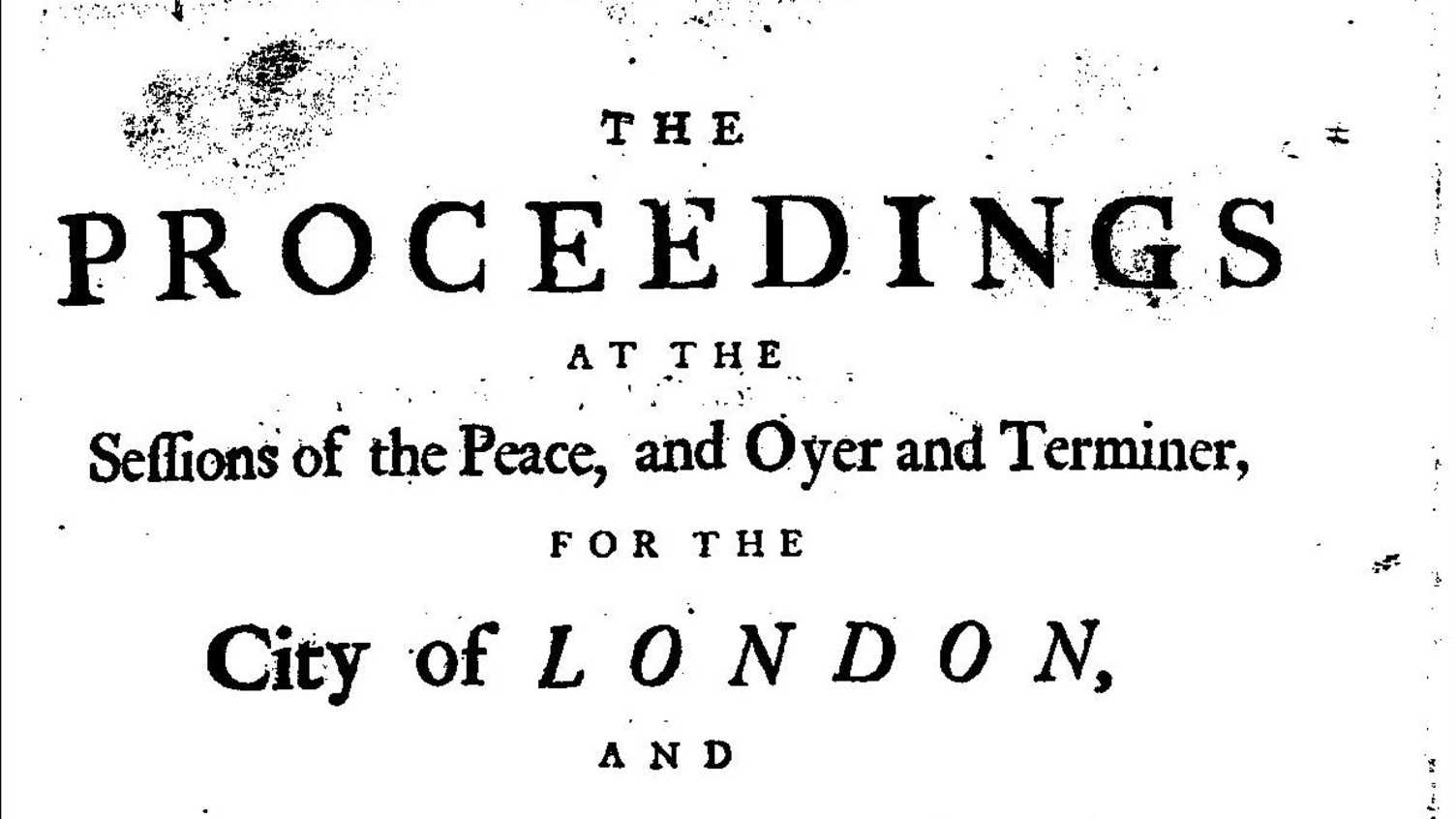 Thumbnail for The Old Bailey Online awarded the 2024 Mary Dudziak Digital Legal History Prize …